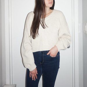 Free People Cream Slouchy Sweater